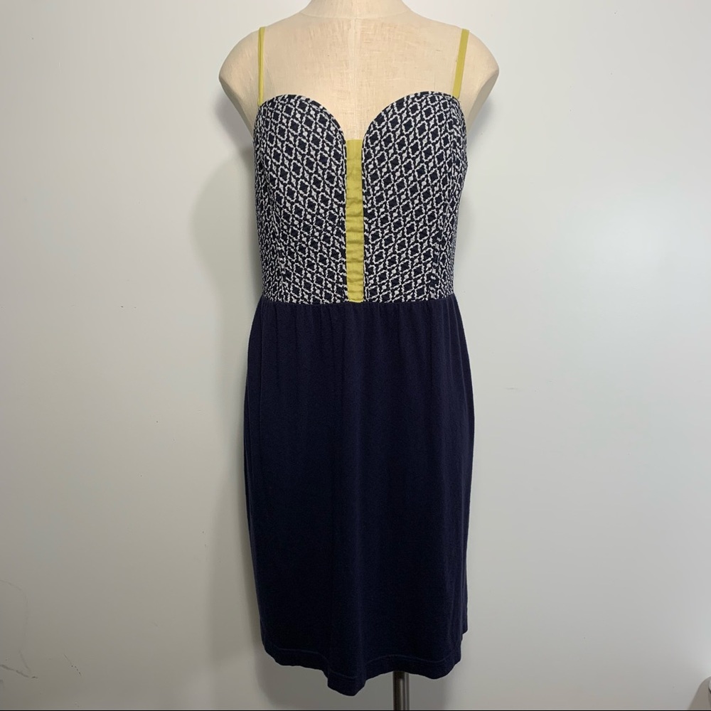 Lilka Anthropologie • Navy Quilted Fit Flare Dress
